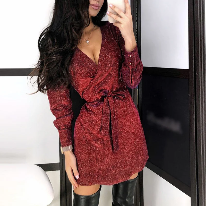 V образным вырезом вечерние платье Женщины с открытыми плечами сексуальное