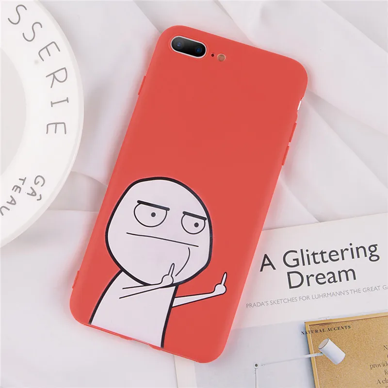 KJOEW мультфильм Жираф чехол для телефона для Apple iphone X XS Max XR 6S 6 7 8 Plus милый Lazzy Кот средний палец крышка Мягкий ТПУ чехол s - Цвет: T15
