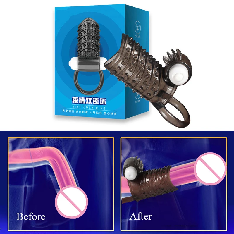 Кольцо для пениса с вибрацией секс игрушки мужчин презервативы мужской верности