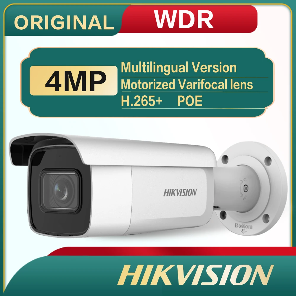 

Hikvision Original DS-2CD2643G2-IZS 4MP IP Camera Motorized Varifocal Lens CCTV IP67 IR POE Bullet Network AcuSense