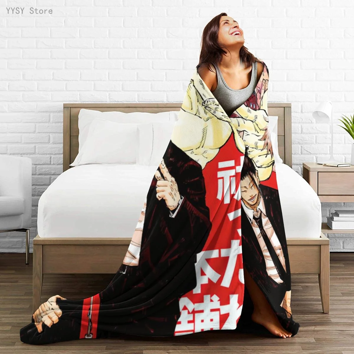 

Jujutsu Kaisen (5) Anime printed Ultra-Soft Micro Fleece Blanket flannel throw Sherpa bedspread bedding sofa