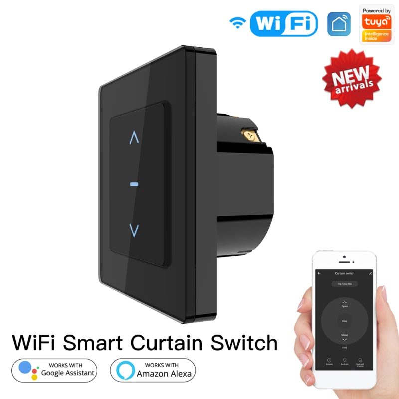 Умный выключатель для штор Tuya с Wi-Fi сенсорный дизайн моторизованных и роликовых