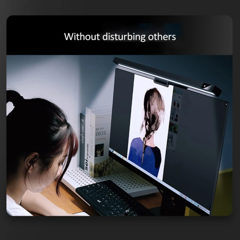 

3 Color Stepless Dimming&Hue Adjustment Computer Monitor Light USB Eye-Care LED Hanging Light Bar for Office Computer PC
