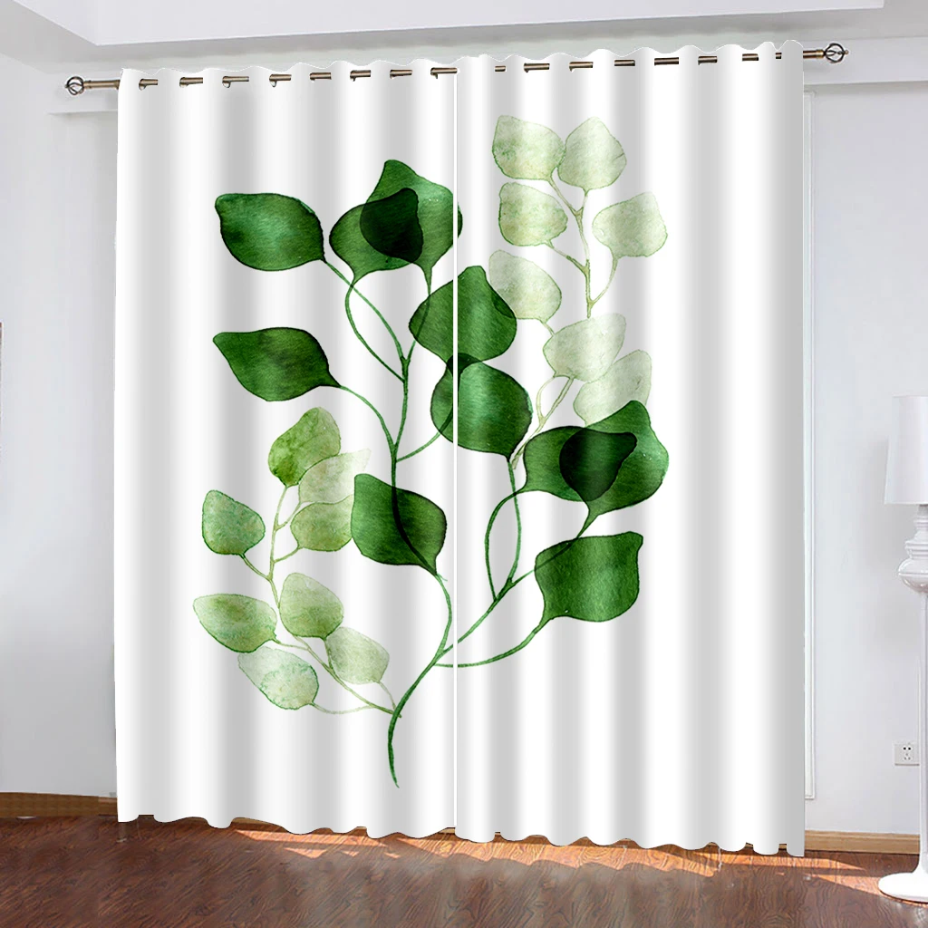 

Floral Blackout Curtains Flower Leaves Darkening Thermal Window Curtain 2 Panel for Living Rooms Bedrooms Offices