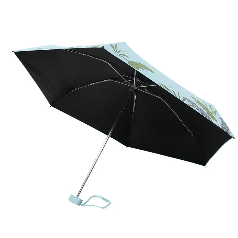 Зонт женский легкий с защитой от УФ-лучей и черным покрытием |