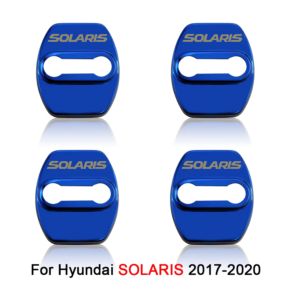 

FLYJ 4 шт. Автомобильный Дверной замок Автомобильная наклейка крышка Защитная пряжка крышка автомобильные аксессуары интерьер для Hyundai SOLARIS 2010-2020