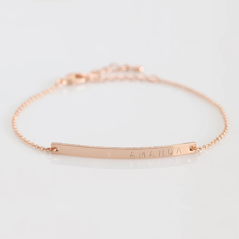 Женский браслет из нержавеющей стали с гравировкой имени | Украшения и