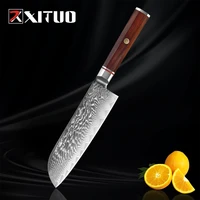 xituo japanese santoku knife chef knife vg10 damascus steel wood octagonal handle kitchen cookware salmon sashimi knives