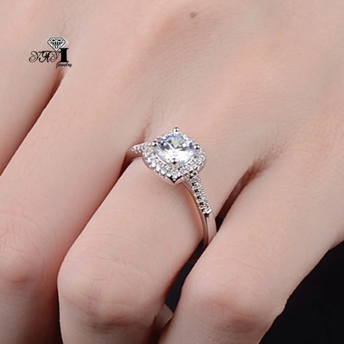 

Wholesale YaYI Fine Jewelry Fashion Princess Cut White AAA Cubic Zirconia Silver Color Engagement Wedding Party Lovers Rings