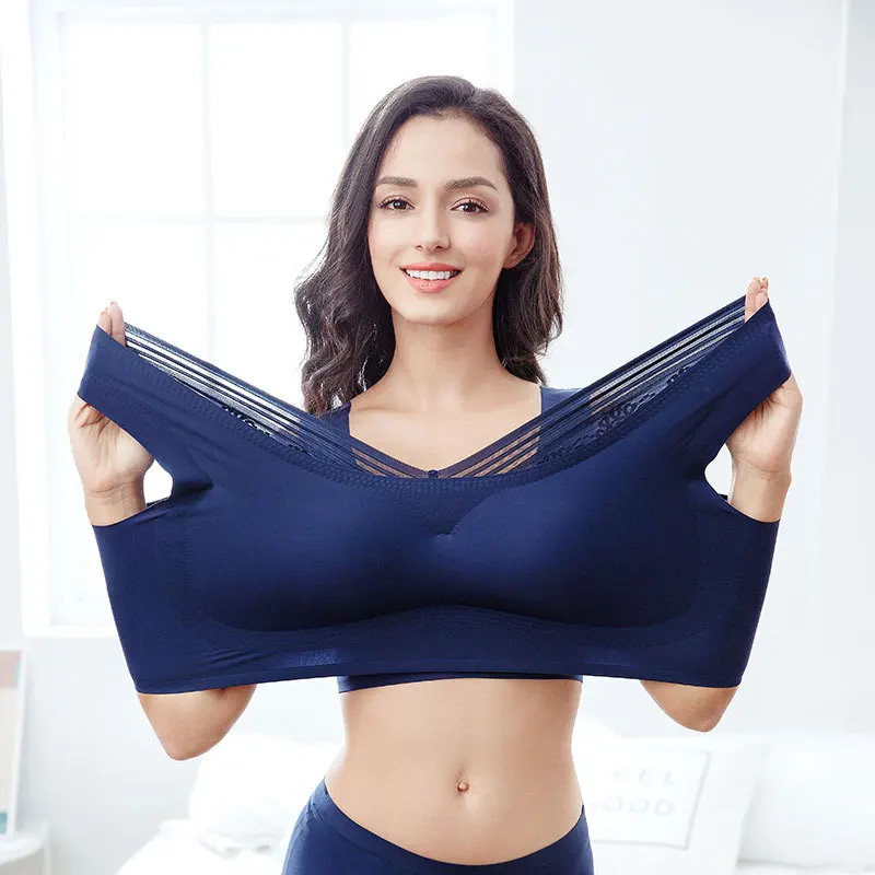 No Rims Sexy Lingeries Underwears Women bras plus size 7XL One piece Sleep Lace Beautiful back comfort Bra women's Vest