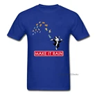 Футболка Hipster для мужчин сделать это дождь футболка 2019 голубые футболки Монополия парни футболки с аппликацией в виде объемным принтом Одежда с героями мультфильмов доллар футболки