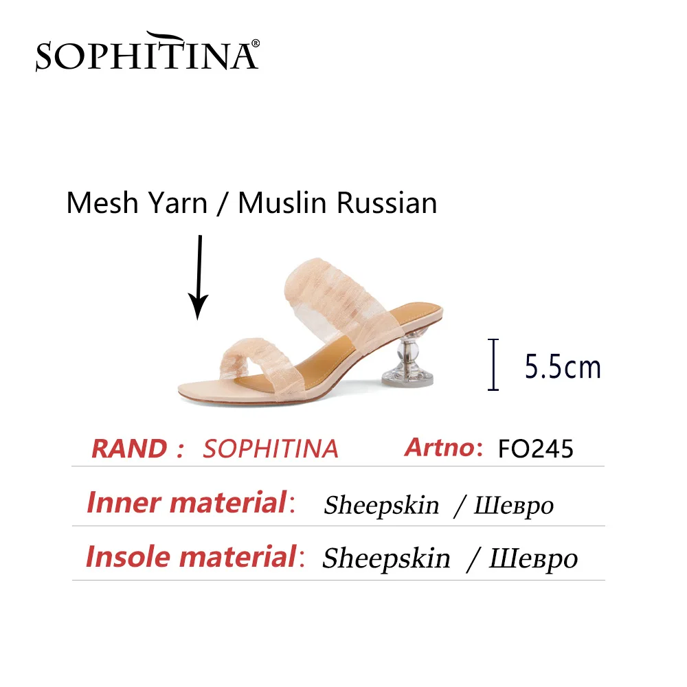 

SOPHITINA Summer Women Shoes Sandals Cloth Platform High Quality New Square Toe Dressing Sweet Stylish Pleated Fashionable FO245