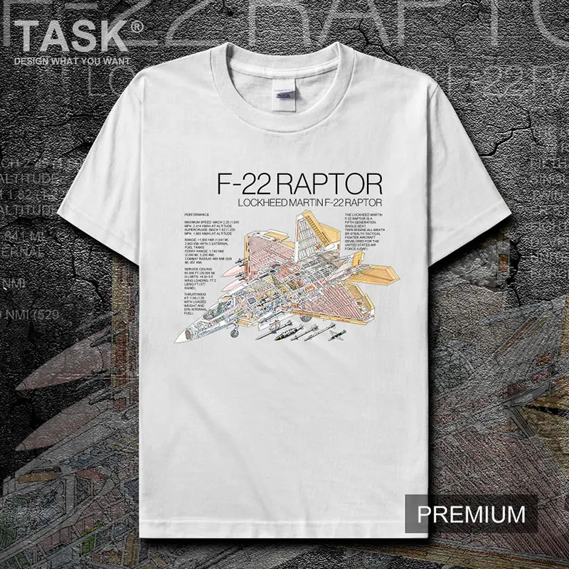 

US-Air Force F22 Raptor Stealth Fighter Printed Men's T-Shirt Summer Cotton Short Sleeve O-Neck Unisex T Shirt New S-3XL