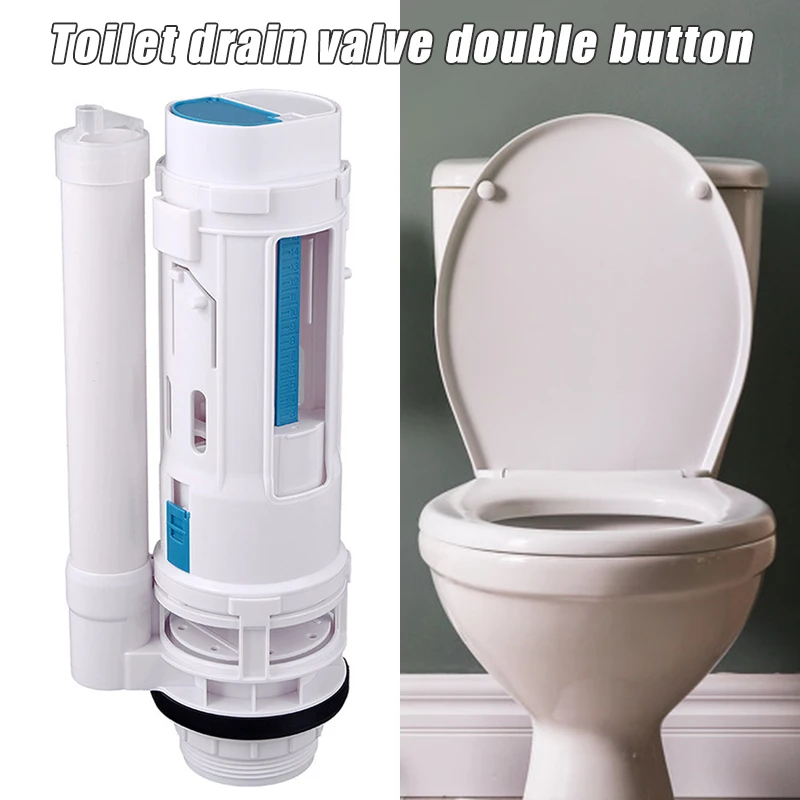 

Water Tank Connected 2 Flush Fill Toilet Cistern Inlet Drain Button Repair Parts Water Outlet