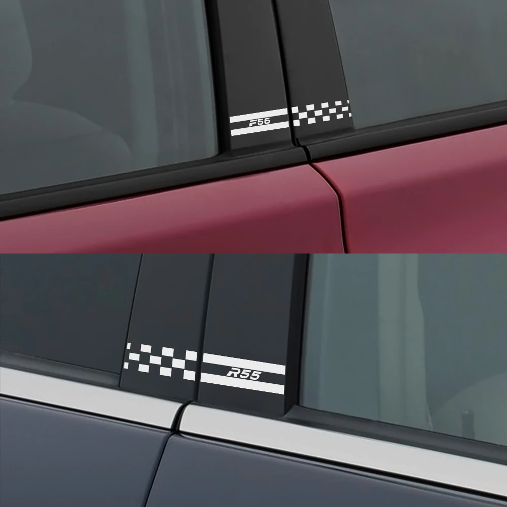 2 шт. наклейки на автомобильные колонны для Mini Cooper F56 F54 F57 F55 F60 R50 R52 R53 R55 R56 R57 R58 R59 R60