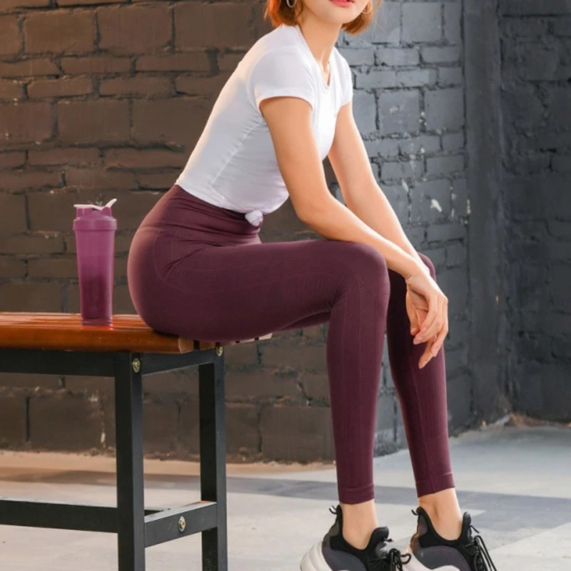 Женские Леггинсы для йоги с высокой талией бесшовные леггинсы эффектом пуш-ап
