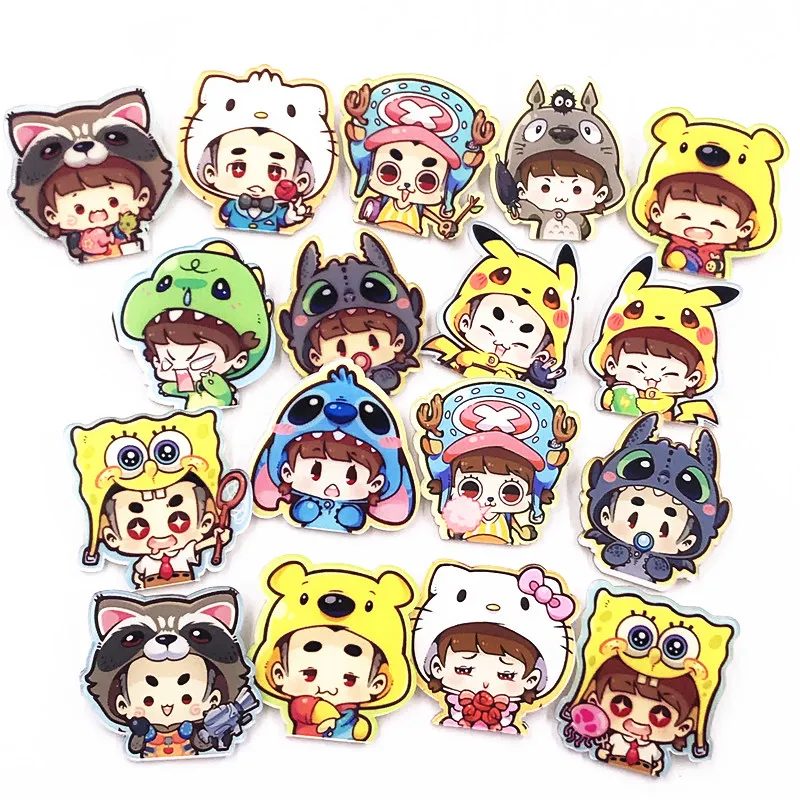 Мультфильм Аниме пара символ значок брошь на булавке Акриловые Diy аксессуары для