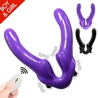 Вибратор-фаллоимитатор Женский, 20 режимов, двусторонний Анальный вибратор с ремешком для проникновения, интимные игрушки для взрослых