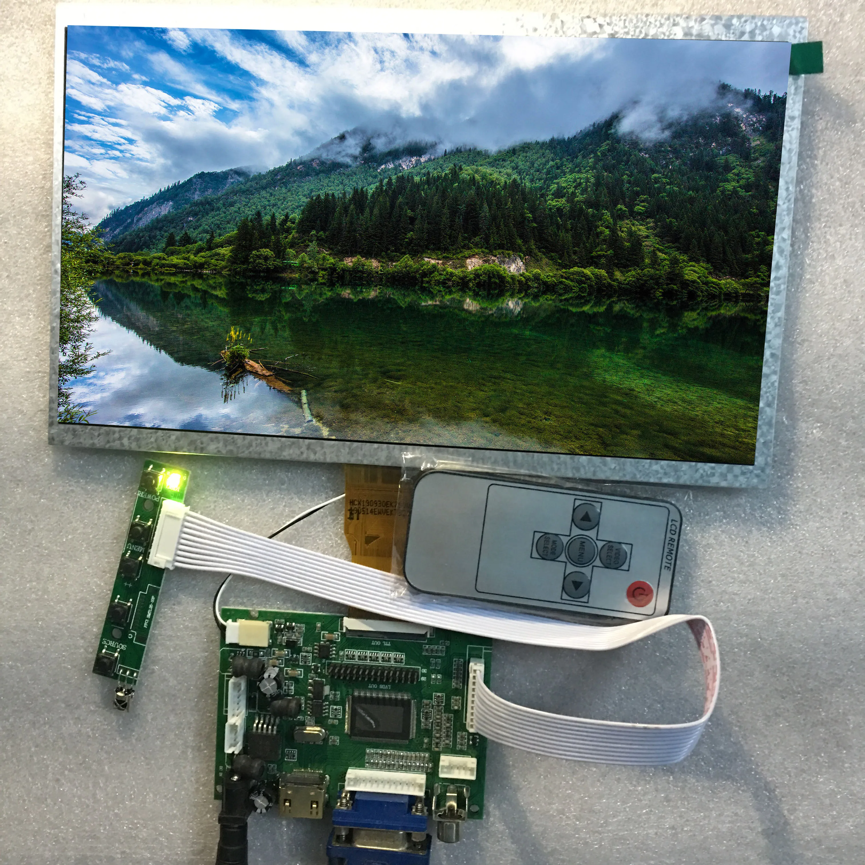1024*600 экран ЖК дисплей TFT монитор met Afstandsbediening плата драйвера 2AV HDMI VGA voor Lattepanda Raspberry