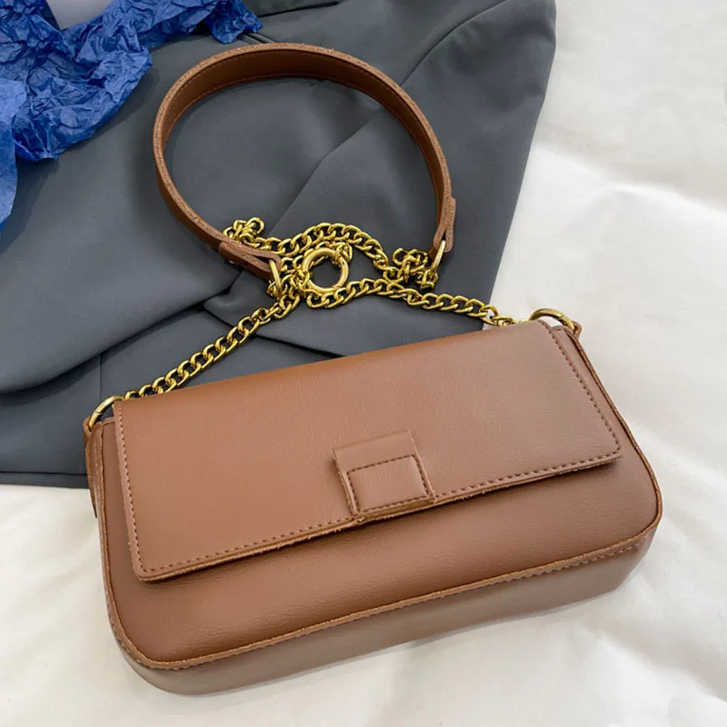 

Pu Leather Shoulder Bags For Women Flap Small Armpit Shoulder Purse High Quality Trendy Chain Crossbody Bag Female Handbags