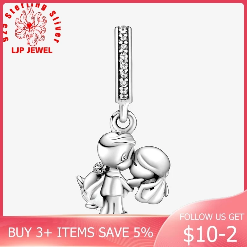 Модные бусины подвески для пары подходят оригинальных браслетов Pandora женские