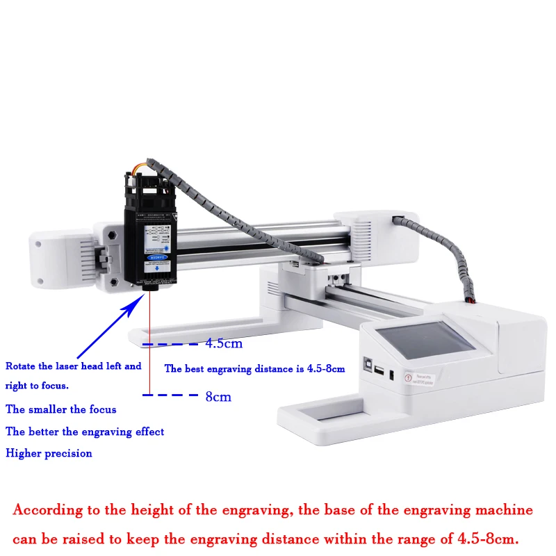 CNC лазерная гравировальная машинка 3 Вт/7 Вт/10 Вт USB автономный деревянный фрезерный станок области 155x175 мм DIY Термопринтер для печати логотипов большой мощности