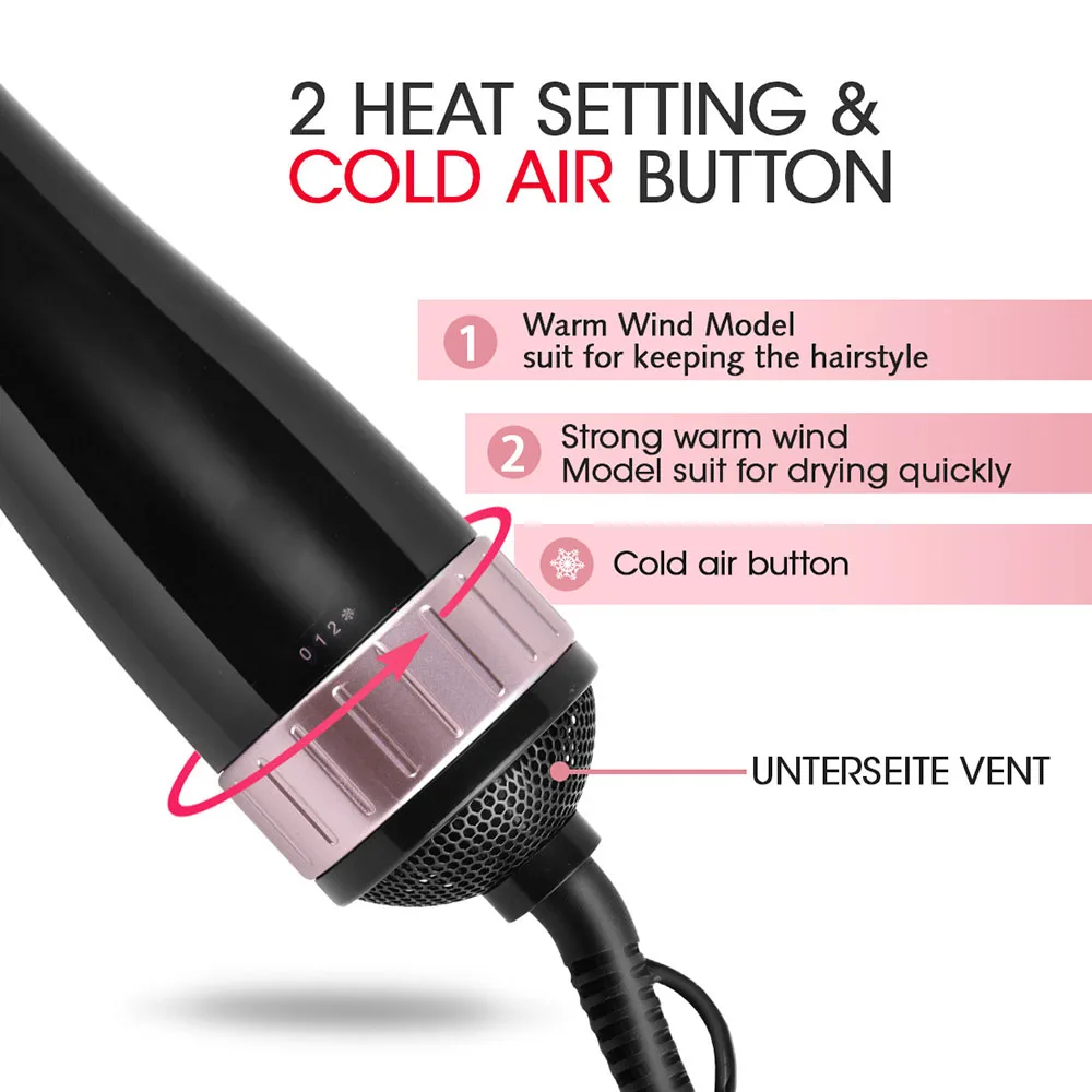 7 сменных насадок щетка с горячим воздухом электрическая для сушки волос