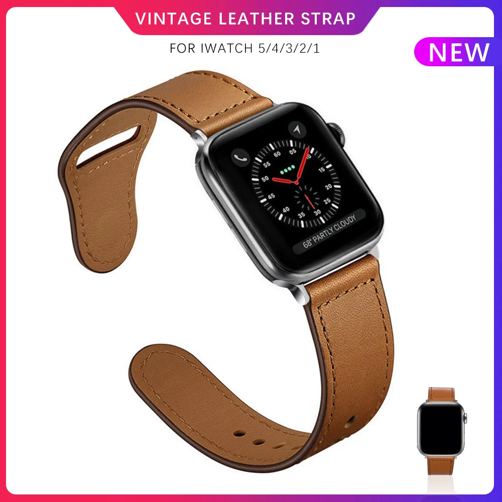 

Fo Apple Watch band high quality Leather strap Male lady For series 1234567 SE 44mm 40mm watch for iWatch 42mm 38mm Bracelet