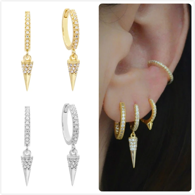 Женские серьги из серебра 925 пробы с фианитом в готическом стиле | Украшения и