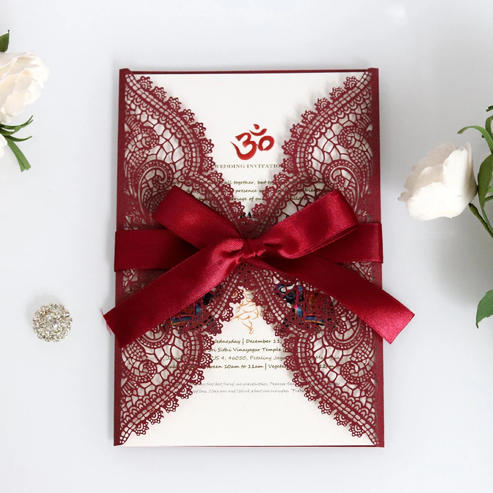 10 шт./лот открытое белое платье лазерная резка для свадьбы Приглашения