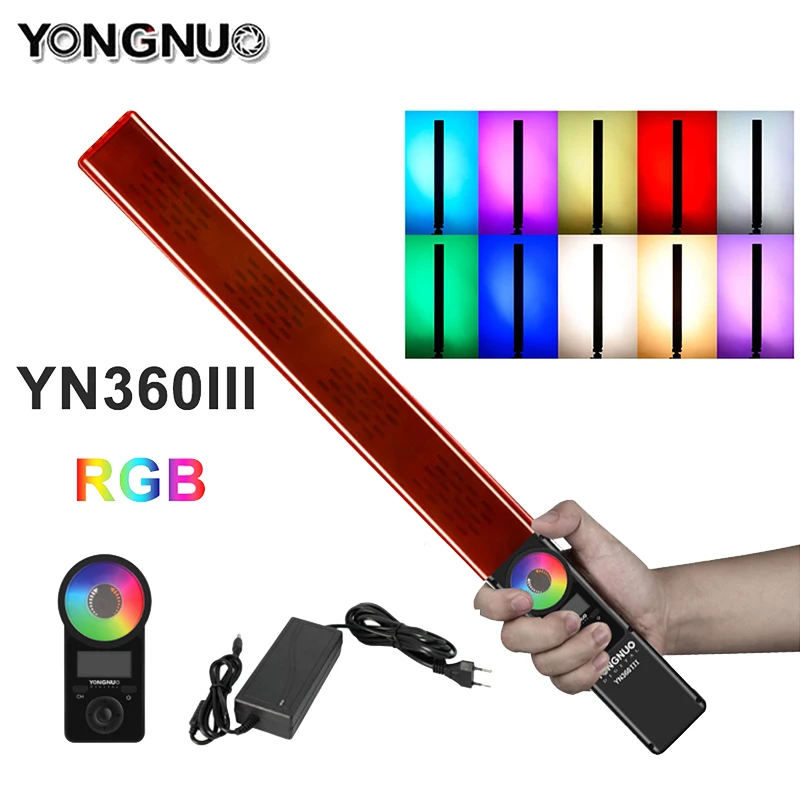 

Yongnuo YN360 III YN360III ручной светодиодный видео свет 3200K-5500K RGB цветной ледяной фсветильник рь с дистанционным управлением через приложение для тел...