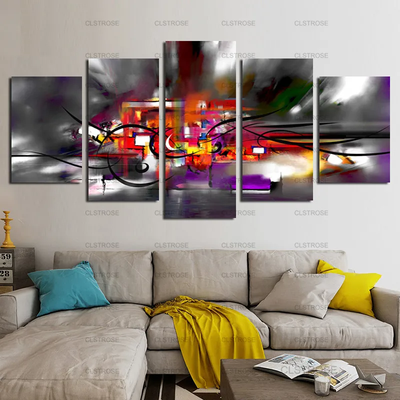 

Abstract Mosaic Canvas Painting Red Black Poster Home Living Room Bedroom Decoration Hd Printing Pictures Can Be Customized