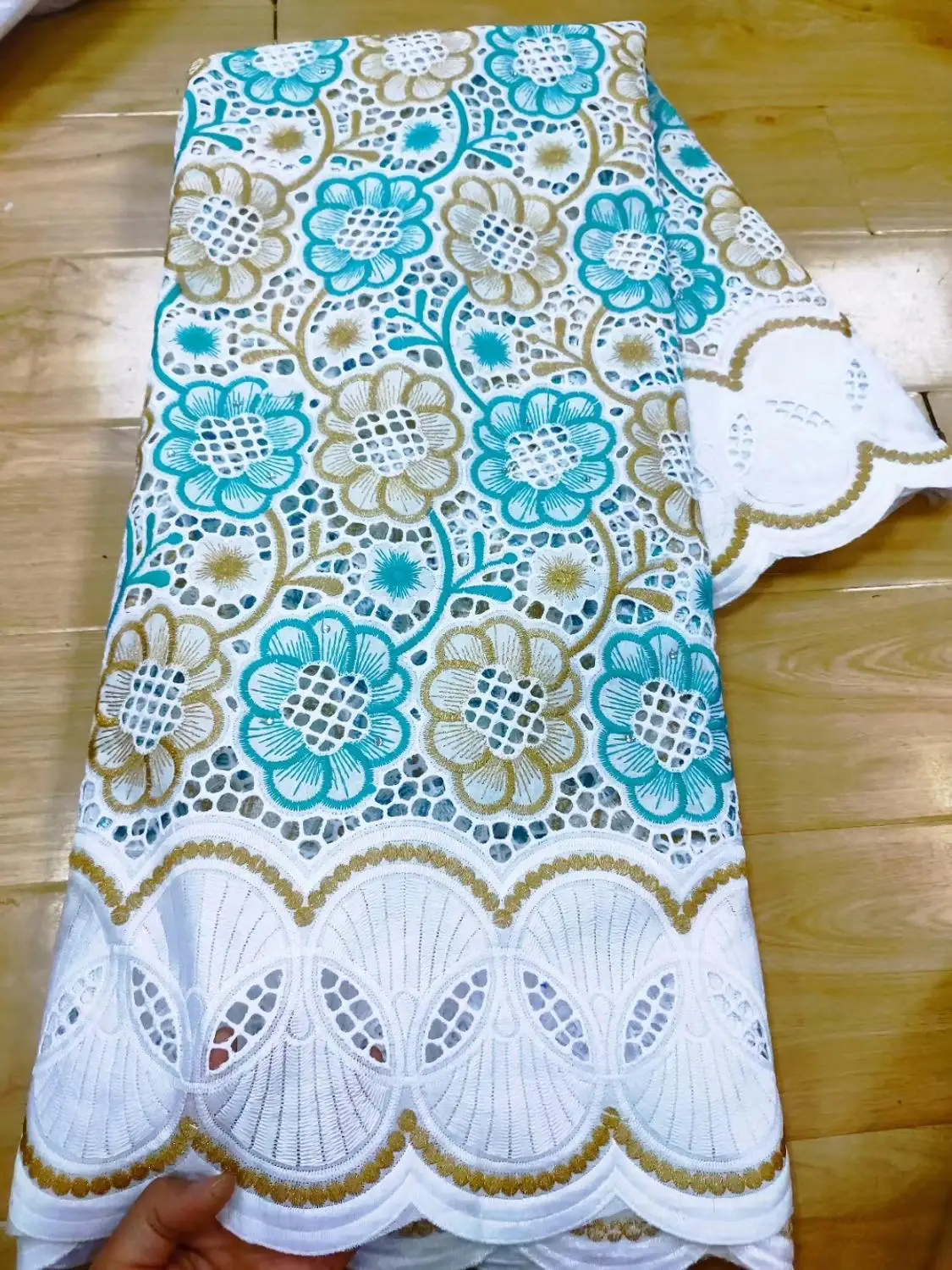 Новинка фиолетовый Дубай 100% хлопок Африканское кружево 2019 Высококачественная