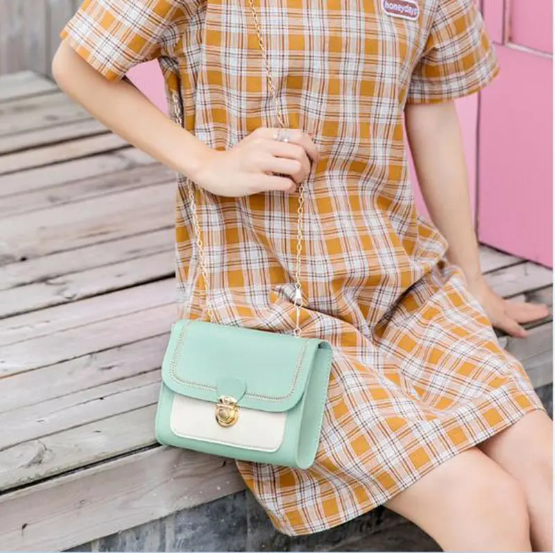 Маленькая женская сумка через плечо 2019 модная маленькая однотонная на женские