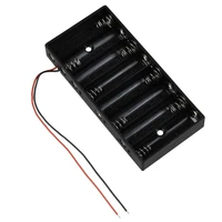 300pcslot masterfire plastic 8 x 1 5v aa 2a cell battery holder storage box standard 12v batteries black case with wire leads