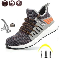mens safety work shoes construction ankle boots men outdoor steel toe cap shoes men puncture proof lightweight safety boots