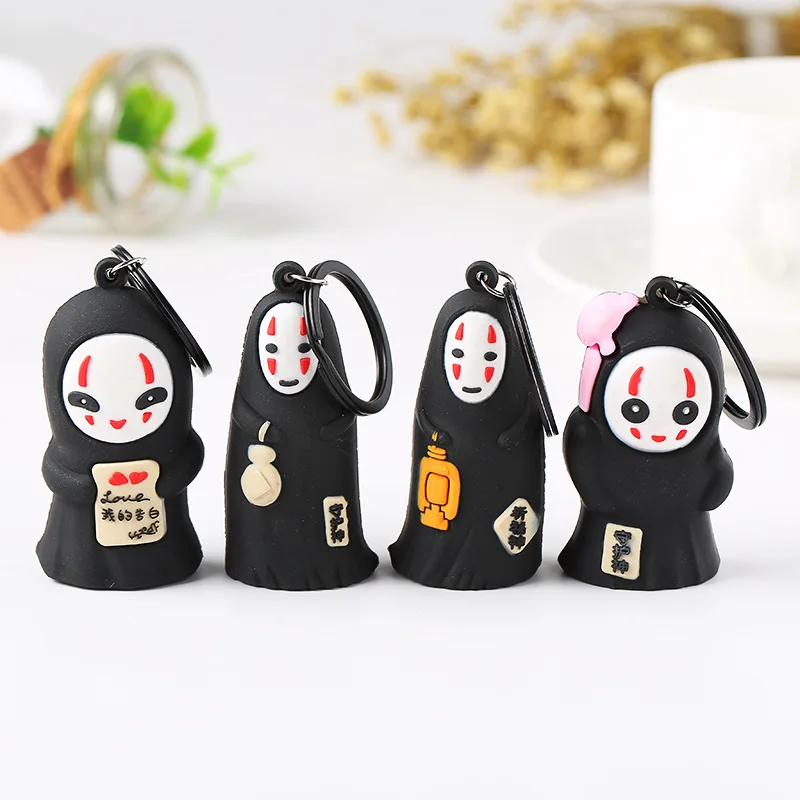 Новый милый комплект с рожицей металлический брелок для ключей колокольчиком