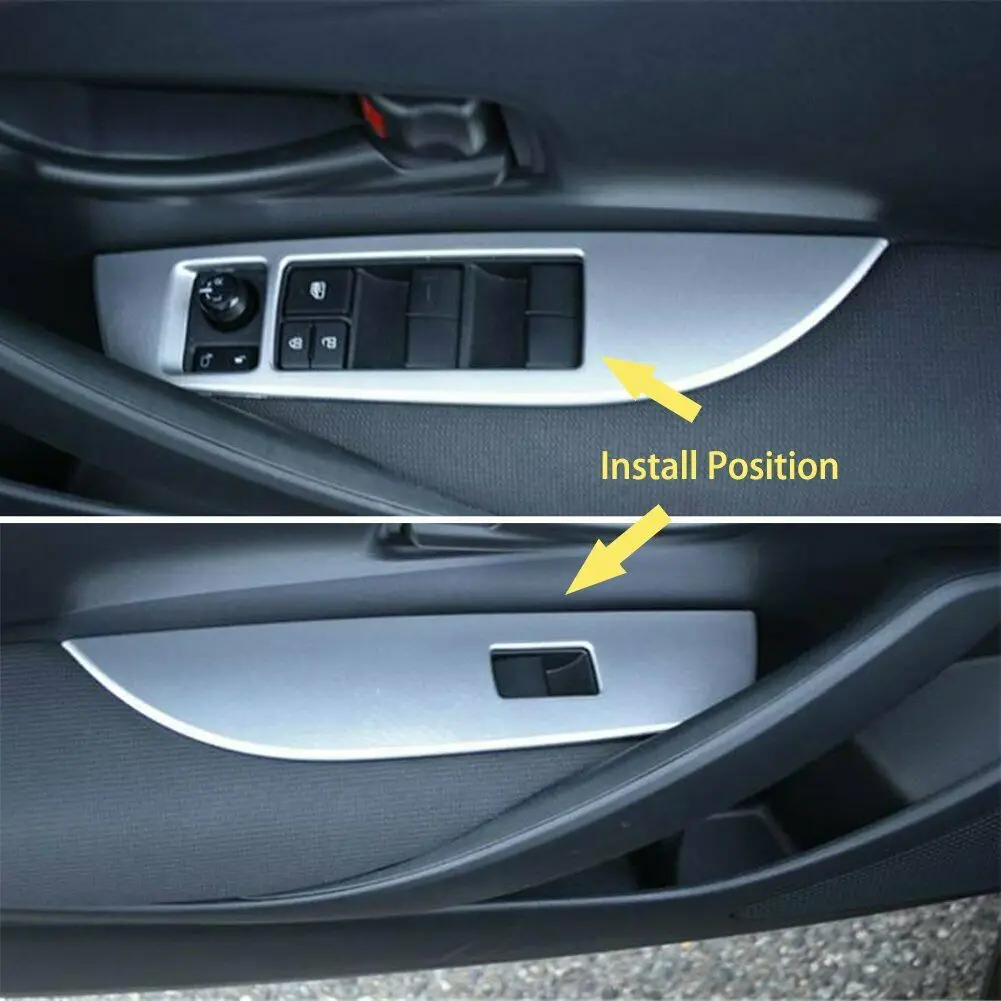 

Fit for Toyota 2019 Corolla Hatchback Window Console Frame Plate Trims Black RHD