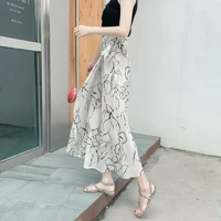 werueruyu 2021 new women high waist polka dots skirt elegant midi long s wrap chiffon korean fashion