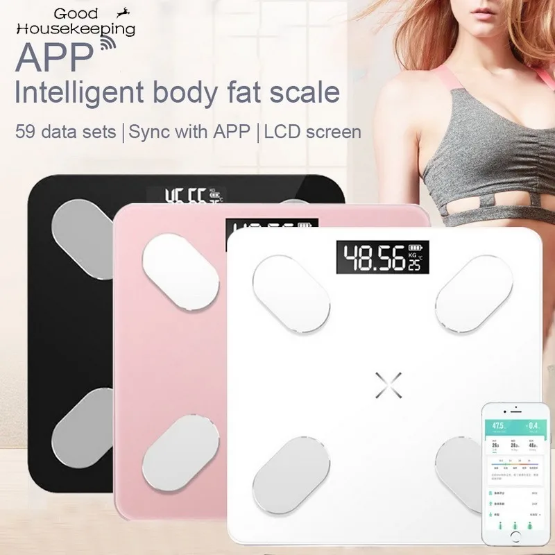 

Весы напольные цифровые с анализатором BMI, Bluetooth, с приложением