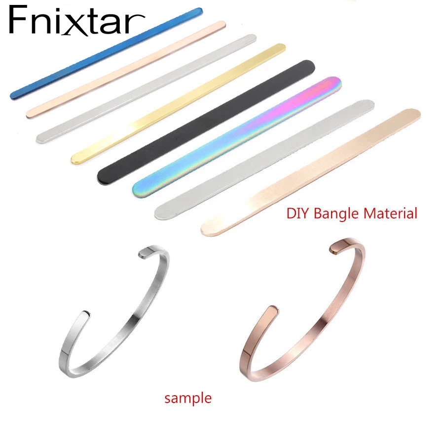 Fnixtar 10 шт./лот 1/4*6 дюймов (6x152 мм) C Открытый Браслет манжета из полированной