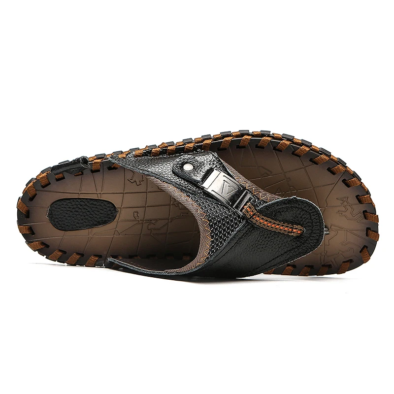 Мужские шлепанцы из натуральной кожи большие размеры 48 | Обувь