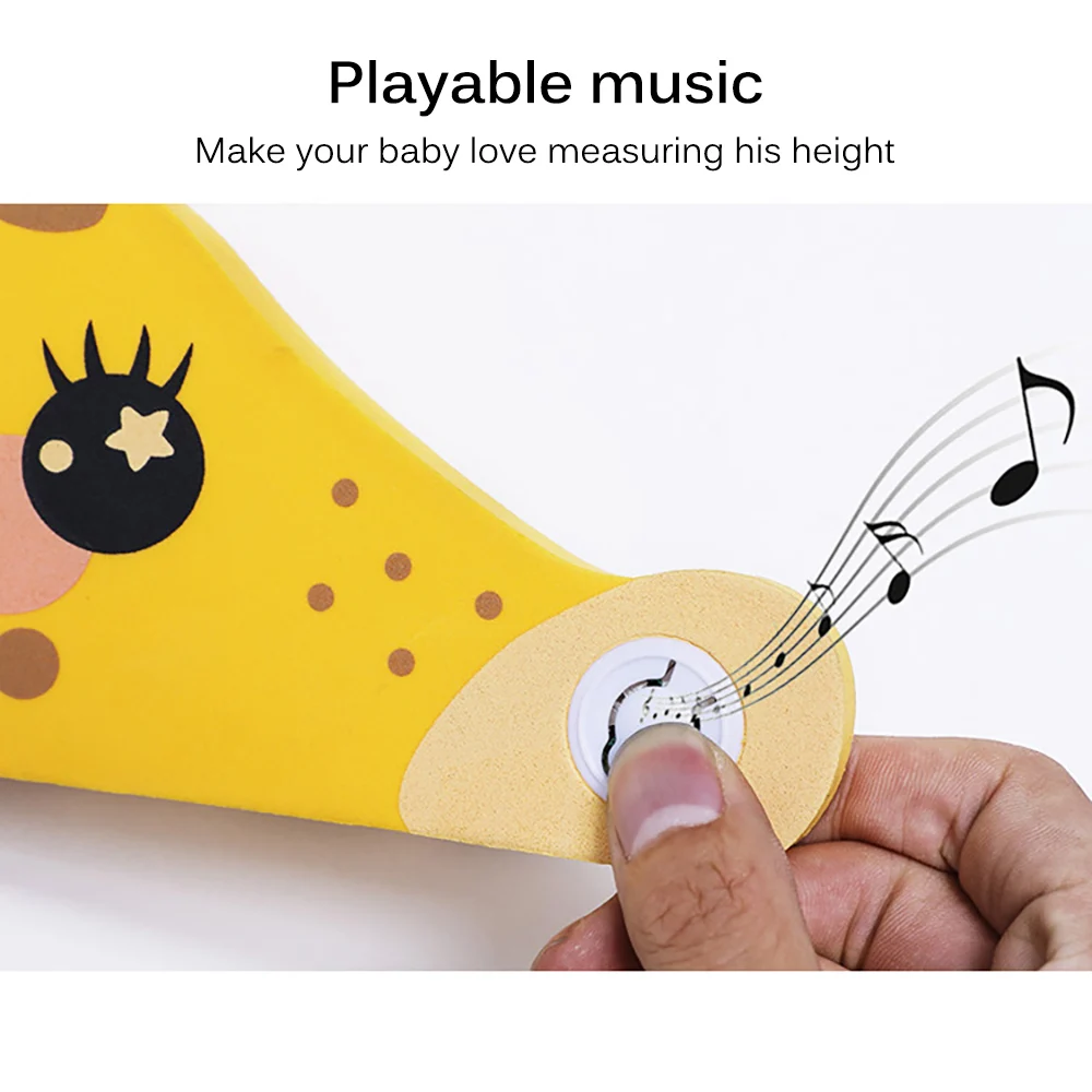 

Cartoon Animal Measure Height Baby Height Measure Removable 3D Height Wall Sticker For Kids Baby Room