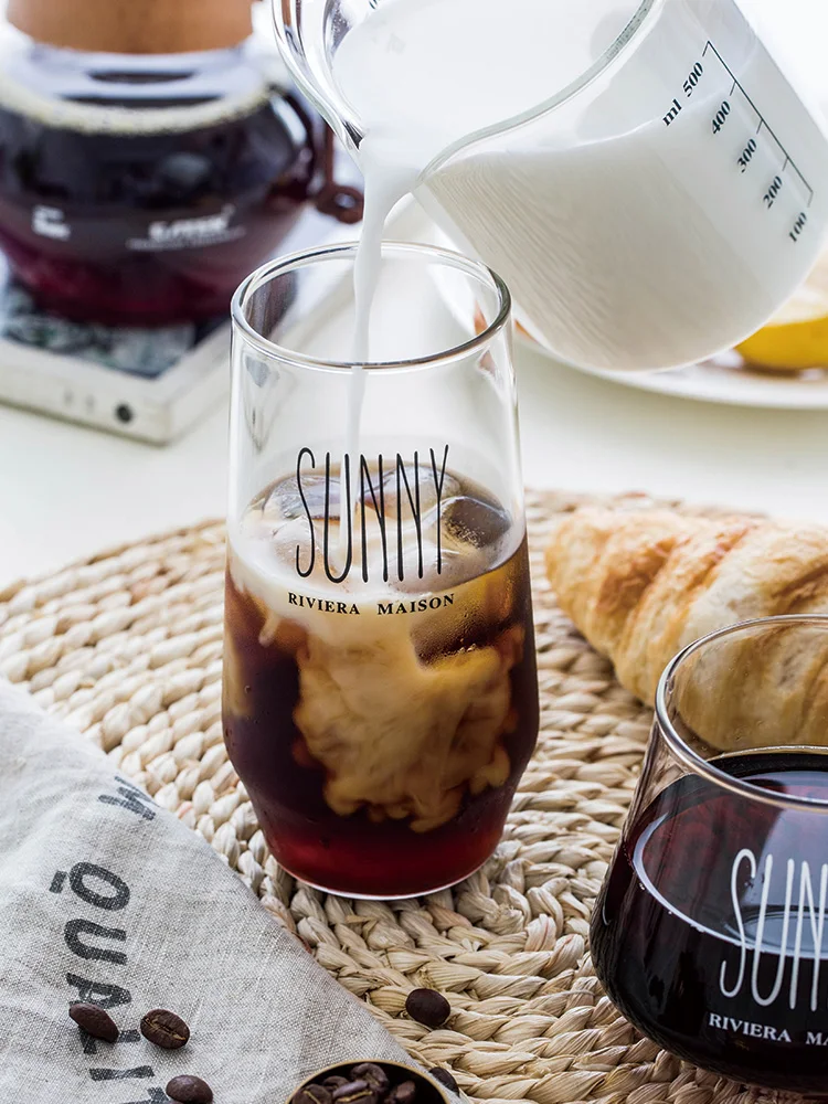 Скандинавская стеклянная чашка для питья прозрачная элегантная пивная кружка