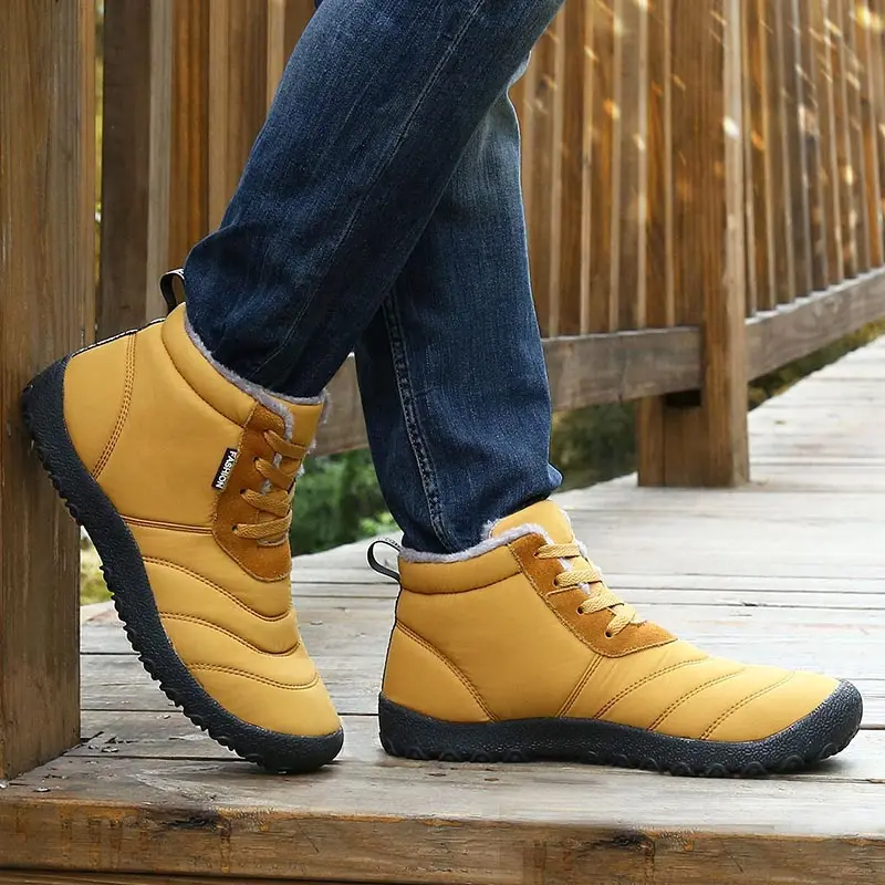 Зимние ботинки мужские кроссовки ботильоны теплые плюшевые непромокаемые