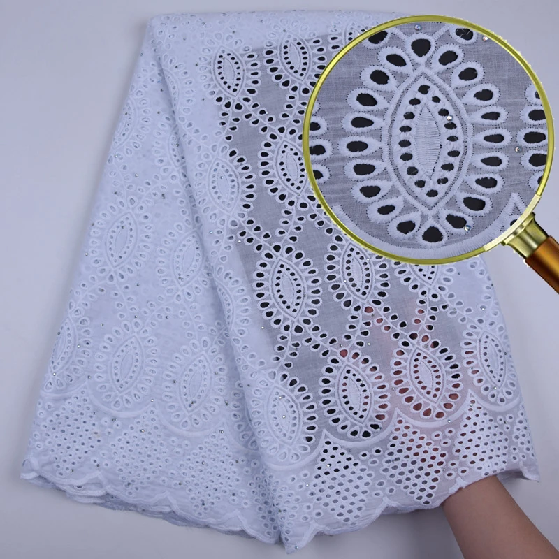 Новейшая африканская кружевная ткань George из белого воска вышитая нигерийская