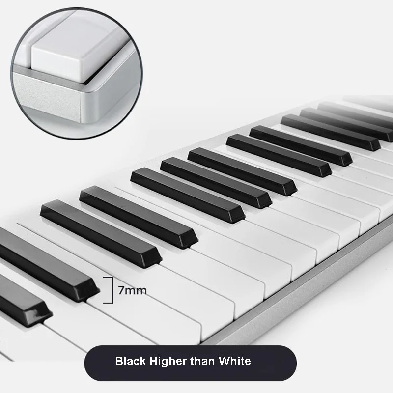 Piano Keyboard 61 Key Portable Electric Piano Touch-response Full-size Keys Alumium Shell with Sustain Pedal for Beginner Adults