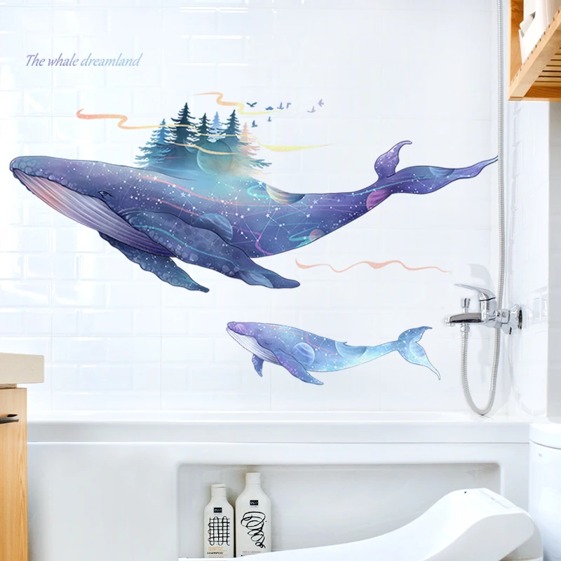 DIY 3D огромный КИТ домашний декор стикеры на стены холодильник Обои Wall Art Наклейки