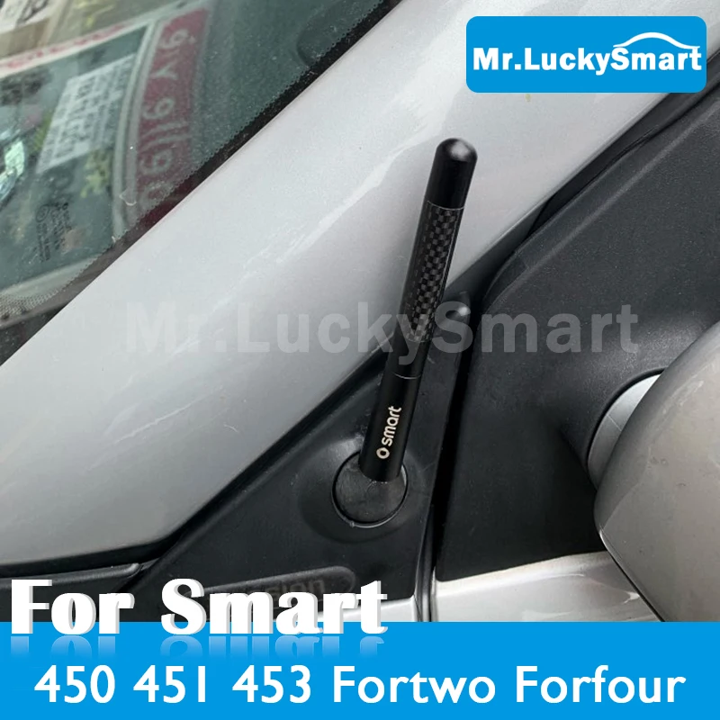 

Car Radio FM Antenna Cover 12cm 4.7 inch Carbon Fiber Decor Case For Smart Fortwo Forfour 450 451 453 Car Accessories