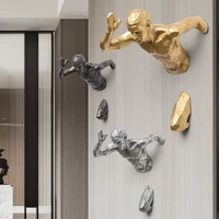 3d industrial style running sculpture resin living room decoration wall hanging run figure statue sports figures creative gift